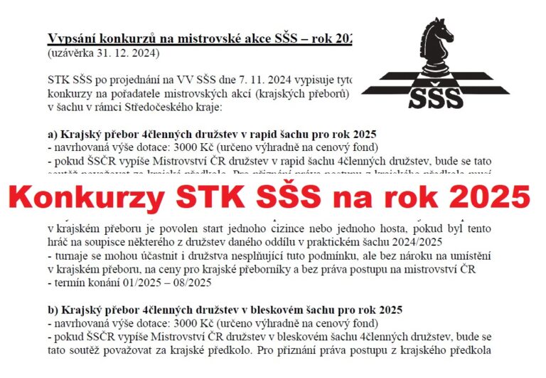 Konkurzy na krajské přebory SŠS pro rok 2025